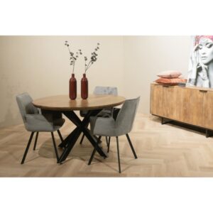 wohnli-moebel-suche-M24147575-1 Runder Esstisch für 4 Personen 130 cm aus Massivholz 130x76x130cm Holz Braun Moloo Möbel Esszimmermöbel Esstische