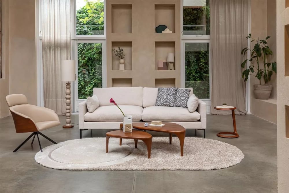 3-Sitzer-Sofa aus weichem Stoffbezug 230x82x101cm Stoff Weiß Zuiver Sofas und Sessel Sofas 2-Sitzer-Sofas & 3-Sitzer-Sofas