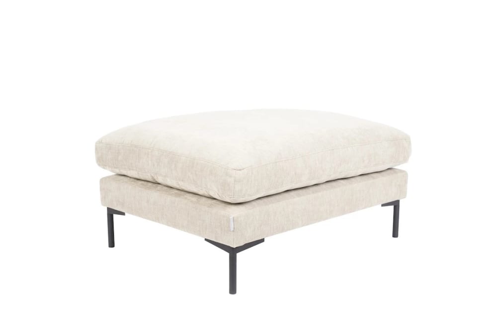 Cremefarbener Mikrofaser Hocker 102x53x80cm Stoff Weiß Zuiver Sofas und Sessel Sessel, Poufs und Fußbänke Sitzsäcke