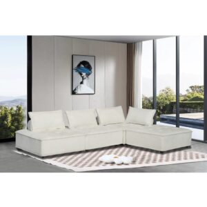wohnli-moebel-suche-M24153438-1 Ecksofa mit 4 Sitzplätzen in Weiß 100x39x100cm Spanplatte Weiß Concept Usine Sofas und Sessel Sofas Ecksofas