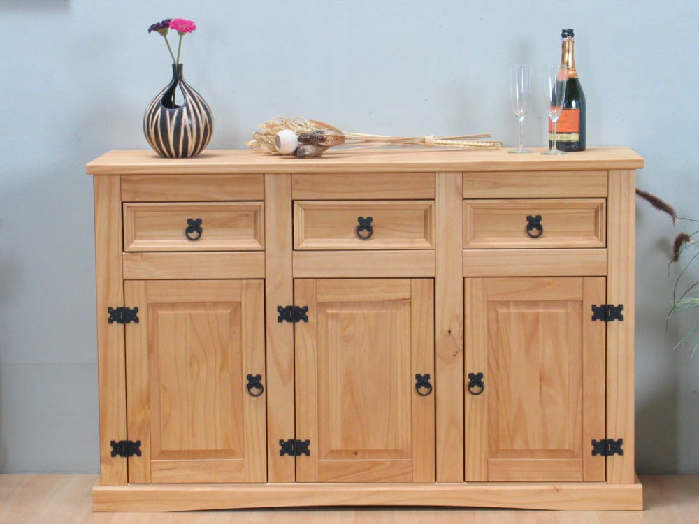 Sideboard New Mexico 132x84x44cm Holz Braun ebuy24 Möbel Esszimmermöbel Sideboards, Highboards & niedrige Anrichten