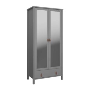 Kleiderschrank Tromsø 89x195x50cm Spanplatte Grau ebuy24 Möbel Schlafzimmermöbel Schränke