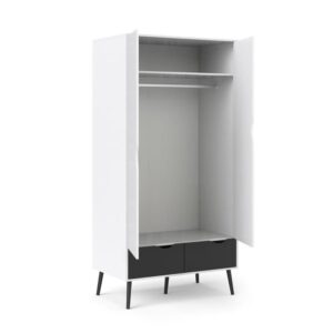 Kleiderschrank Napoli 99x200x58cm Spanplatte Weiß ebuy24 Möbel Schlafzimmermöbel Schränke