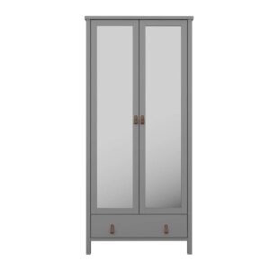 Kleiderschrank Tromsø 178x195x50cm Spanplatte Grau ebuy24 Möbel Schlafzimmermöbel Schränke