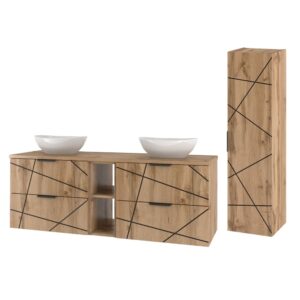 Wohnli Möbelsuche - Doppelwaschtisch und Hängesäule 4 Schubladen