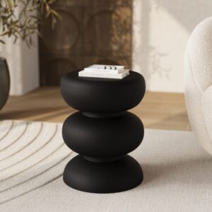 35x46x35cm Metall Schwarz Rendez-Vous Déco Möbel Wohnzimmermöbel Couchtische