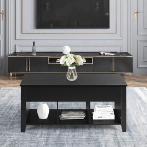 Couchtisch Metall 52 x 105 x 63 cm，‎Schwarz 52x63x105cm Metall Schwarz Giantex Möbel Wohnzimmermöbel Couchtische