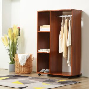 wohnli-moebel-suche-M24155668-1 Armoire penderie à vêtement 80x128x40cm Spanplatte Braun Homcom Möbel Schlafzimmermöbel Schränke