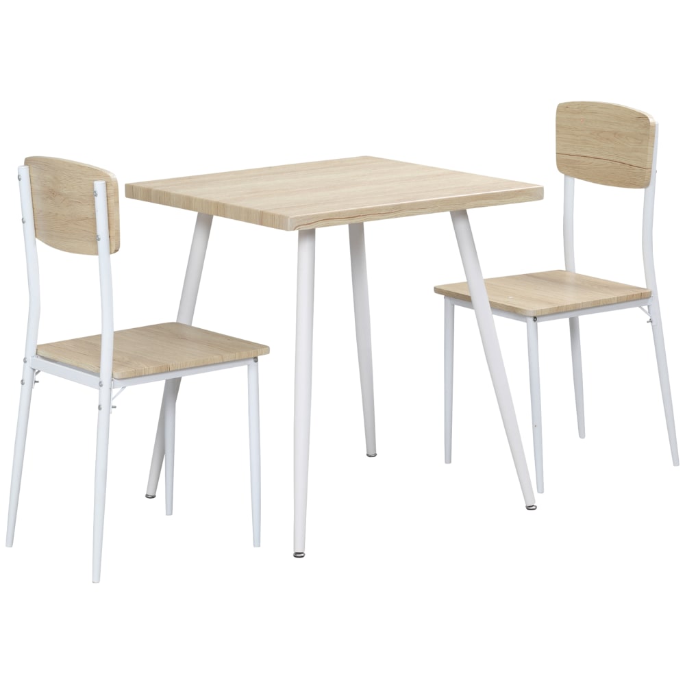 wohnli-moebel-suche-M24155744 Wohnli Möbelsuche - Nordischer 3-teiliger Tisch-&Stuhlset Weißstahl&Holzoptik