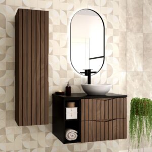 Holzoptik und Schwarz