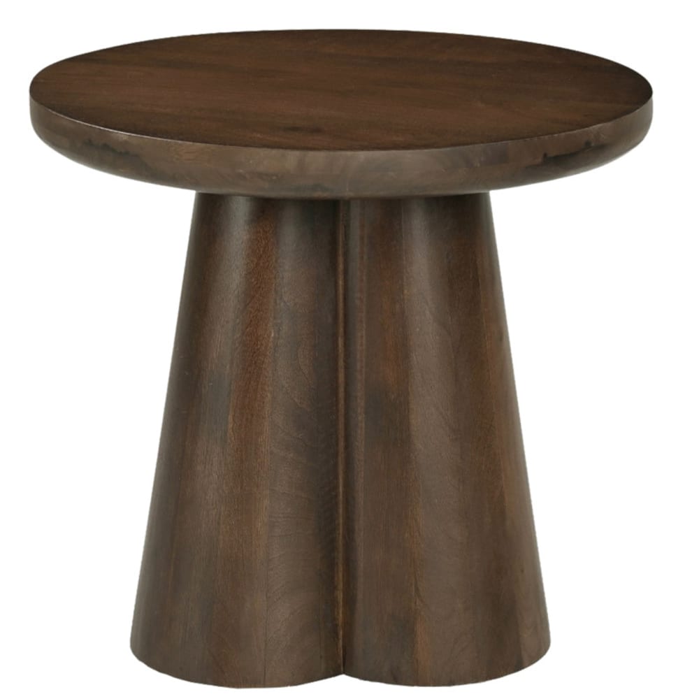 Wohnli Möbelsuche - Runder Couchtisch 50 cm aus massivem braunem Holz