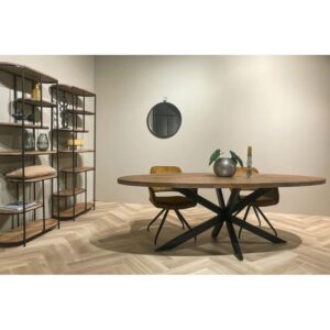 wohnli-moebel-suche-M24156759-1 Ovaler Esstisch 6 Personen 160 cm aus Massivholz 160x76x90cm Holz Braun Moloo Möbel Esszimmermöbel Esstische
