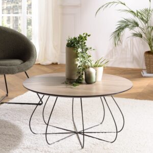 wohnli-moebel-suche-M24158054-1 Couchtisch abgeschrägt 80x80cm 80x38x80cm Spanplatte Braun MACABANE Möbel Wohnzimmermöbel Couchtische