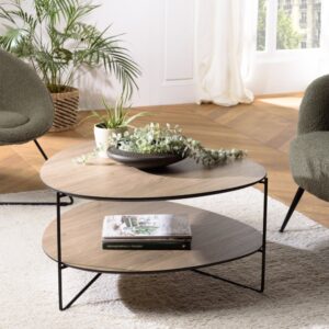 wohnli-moebel-suche-M24158058-1 Couchtisch mit 2 Platten 77x40x72cm Spanplatte Braun MACABANE Möbel Wohnzimmermöbel Couchtische