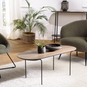 wohnli-moebel-suche-M24158103-1 Couchtisch mit abgerundeten Ecken 100x38x40cm Spanplatte Braun MACABANE Möbel Wohnzimmermöbel Couchtische