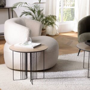 wohnli-moebel-suche-M24158176-1 Abgeschrägter Beistelltisch 50x50cm 50x45x50cm Spanplatte Braun MACABANE Möbel Wohnzimmermöbel Beistelltische