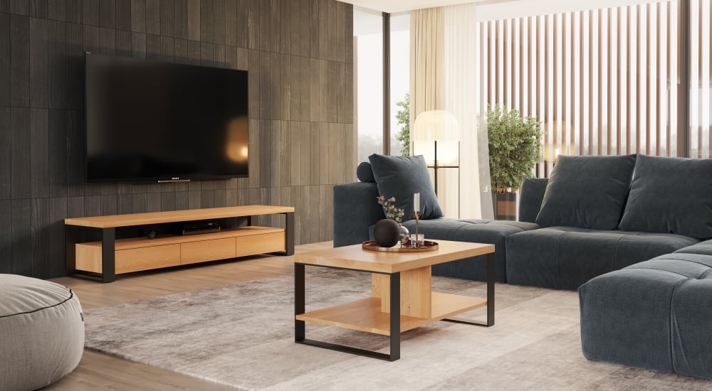 Couchtisch aus massivem Holz 80 cm 60x45x80cm Holz Braun Danzz Möbel Wohnzimmermöbel Couchtische