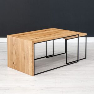 Couchtisch aus massivem Holz 100 cm 60x50x100cm Holz Braun Danzz Möbel Wohnzimmermöbel Couchtische