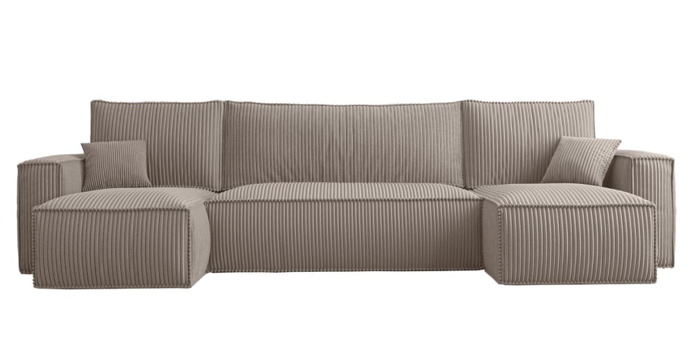 Wohnli Möbelsuche - U-Form-Sofa mit Schlaffunktion und Cordbezug