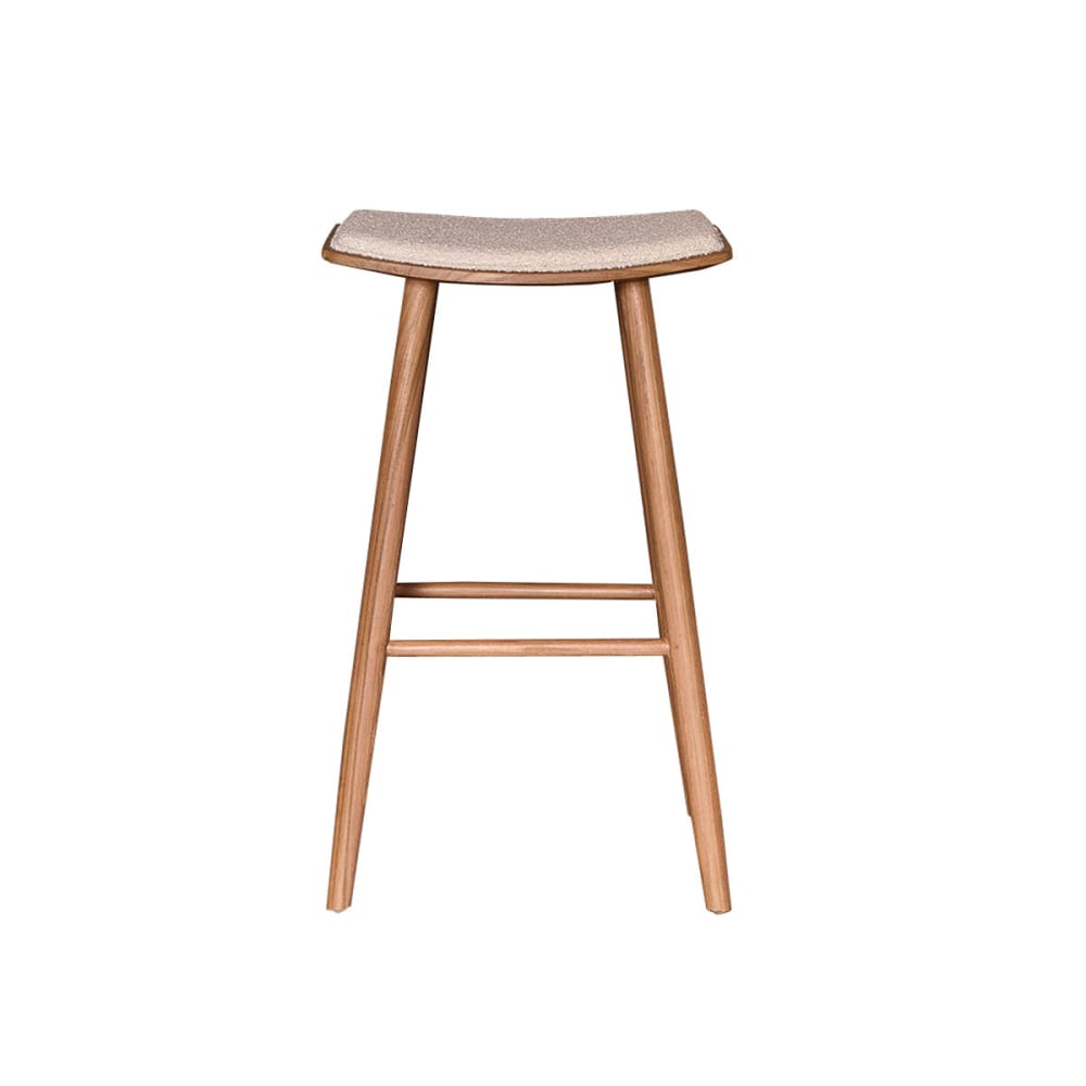 wohnli-moebel-suche-M24159655 Wohnli Möbelsuche - Hocker aus massivem Teakholz Bouclé-Sitz 75 cm