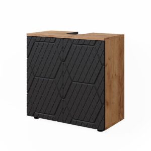 Wohnli Möbelsuche - Waschbeckenunterschrank  Anthrazit mit Wabenstruktur 60x59cm