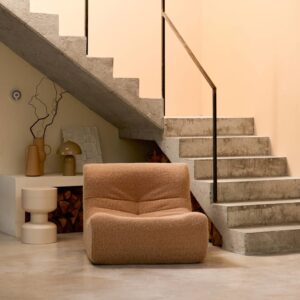 Sessel mit beigem Bezug im Alpaka-Look 105x72x91cm Stoff Beige sweeek Sofas und Sessel Sessel, Poufs und Fußbänke Sessel