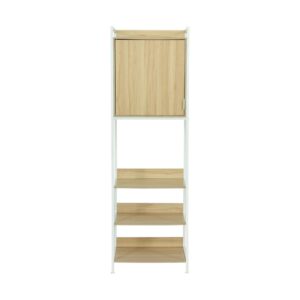 Weißes Ankleidemodul mit 5 Regalen und 1 Tür 60x190x48cm Spanplatte Weiß sweeek Möbel Schlafzimmermöbel Kleiderschränke