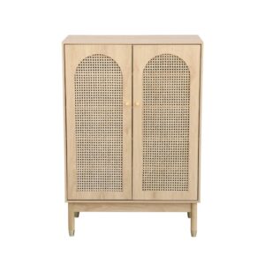 kleine Anrichte mit 2 Türen und Rohrgeflecht