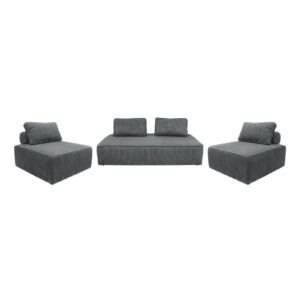 wohnli-moebel-suche-M24161675 Wohnli Möbelsuche - 2er-Set Sessel und 2-Sitzer Sofa mit Cordbezug dunkelgrau