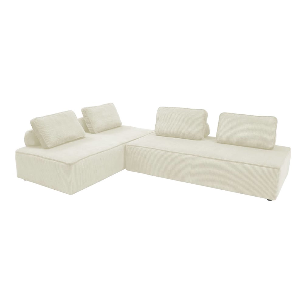 Wohnli Möbelsuche - 2er-Set modulare 2-Sitzer Sofas mit Cordbezug cremefarben