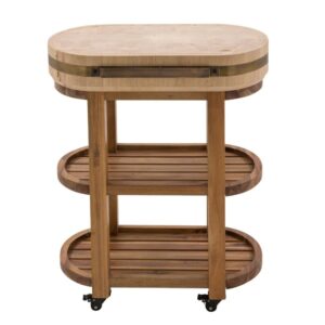 wohnli-moebel-suche-M24161848 Wohnli Möbelsuche - Ovaler Block auf Rollen aus Akazie und massivem Hevea L76 cm