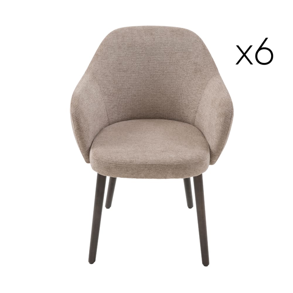 Wohnli Möbelsuche - Set aus 6 Bridge-Sesseln aus Stoff - T52 cm