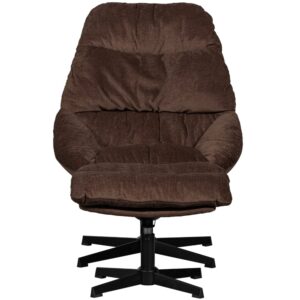 Wohnli Möbelsuche - Fauteuil Drehbar mit Hocker aus Chennille-Stoff