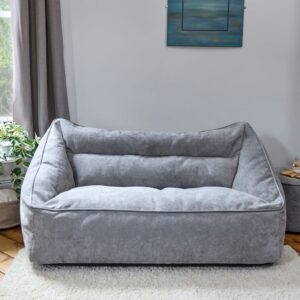 wohnli-moebel-suche-M24165149-1 Sitzsack-Sessel riesiges Sitzsacksofa aus grauem Chenillestoff 93x70x160cm Stoff Grau Icon Sofas und Sessel Sessel, Poufs und Fußbänke Sitzsäcke