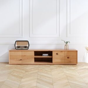 wohnli-moebel-suche-M24165332-1 TV-Schrank aus Massivholz 220 cm 45x43x220cm Holz Braun Danzz Möbel Wohnzimmermöbel TV-Möbel