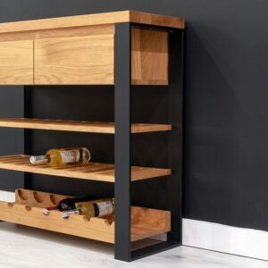 Bücherregal aus massivem Holz 100 cm 34x90x100cm Holz Braun Danzz Möbel Wohnzimmermöbel Bücherregale