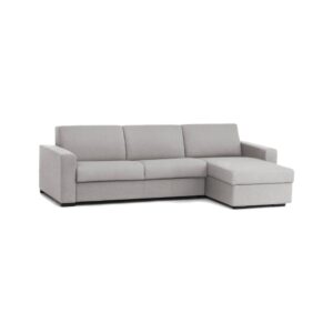 Wohnli Möbelsuche - Schlafsofa mit Halbinsel aus grauem Stoff