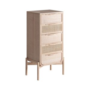 Kommode aus Eschenholz 52x35x100cm in hellbrauner Farbe 52x100x35cm Holz Braun Kodu Möbel Schlafzimmermöbel Kommoden