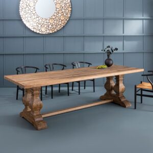 Rechteckiger Tisch aus massivem Altholz - L280 cm 280x78x100cm Holz Braun Signature Möbel Esszimmermöbel Esstische