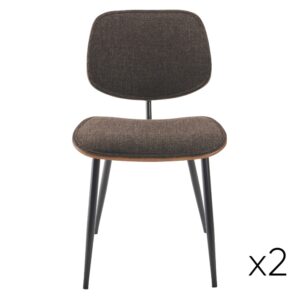 Wohnli Möbelsuche - Set aus 2 Stühlen aus grauem Stoff