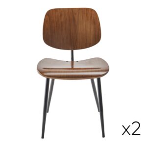 Wohnli Möbelsuche - Set aus 2 Stühlen mit Walnuss-Finish