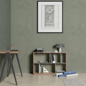 wohnli-moebel-suche-M24168816-1 Bücherregal aus Melamin in Nussbaum und Grün 80x119x32 cm 119x80x32cm Spanplatte Braun Herdasa Möbel Wohnzimmermöbel Bücherregale