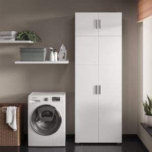 Aktenregal mit Schrankaufsatz, Weiß 80 x 182.4cm 80x182x37cm Spanplatte Weiß Vicco Möbel Schlafzimmermöbel Kommoden