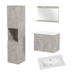 wohnli-moebel-suche-M24171435 Wohnli Möbelsuche - 4-teiliges Grauholz-Badmöbel-Set