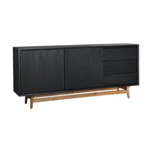 180x80x40cm Holz Schwarz Kodu Möbel Esszimmermöbel Sideboards, Highboards & niedrige Anrichten