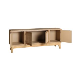 Fernsehständer aus Tannenholz in Hellbraun 160x40x63cm 160x63x40cm Holz Braun Kodu Möbel Wohnzimmermöbel TV-Möbel