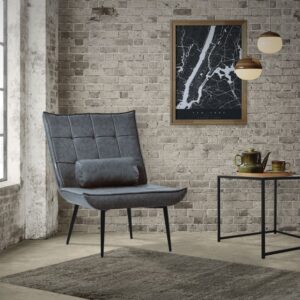 wohnli-moebel-suche-M24172124-1 Sessel Anthrazit aus Kunstleder-PU mit Metallbeinen 79 x 100 x 97 cm 79x100x97cm Metall Grau ML-Design Sofas und Sessel Sessel, Poufs und Fußbänke Sessel