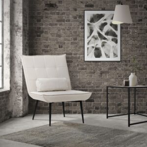 wohnli-moebel-suche-M24172140-1 Sessel Creme aus Kunstleder-PU mit Metallbeinen 79 x 100 x 97 cm 79x100x97cm Metall Taupe ML-Design Sofas und Sessel Sessel, Poufs und Fußbänke Sessel