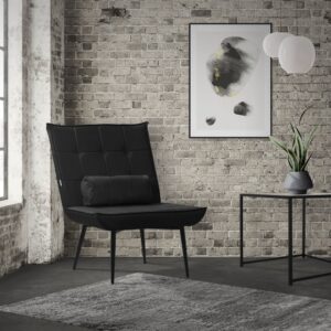 wohnli-moebel-suche-M24172142-1 Sessel Schwarz aus Kunstleder-PU mit Metallbeinen 79 x 100 x 97 cm 79x100x97cm Metall Schwarz ML-Design Sofas und Sessel Sessel, Poufs und Fußbänke Sessel