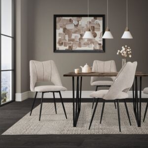 57x89x53cm Samt Beige ML-Design Möbel Esszimmermöbel Stühle